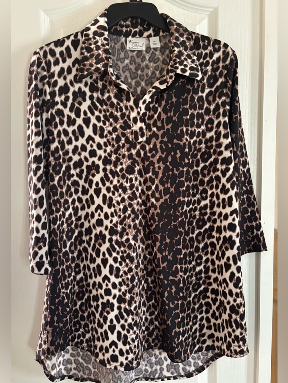 Animal Print Collared Tunic